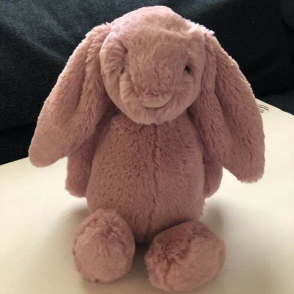 Jellycat Bashful Bunny Rabbit Soft Dusty Rose Mauve Pink Stuffed Plush Lovey